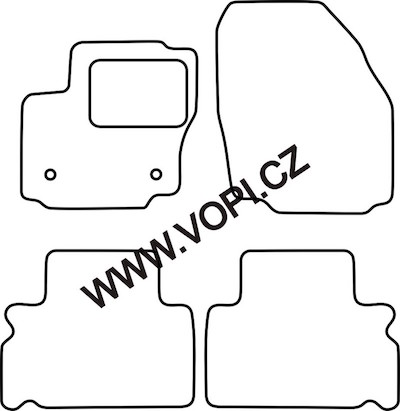 Autokoberce Ford Galaxy 5 míst kulatá fixace 2006- Royalfit (1497)